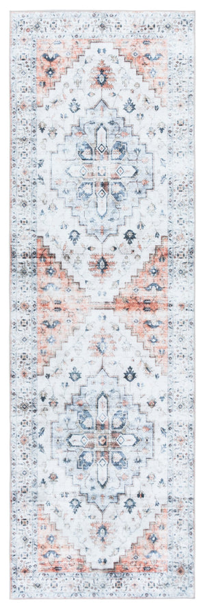 Safavieh Martha Stewart Elegant Washable Runner Rug In Serene Sage With Light Rust Accents For Hallways Sage ,Light Rust Polyester Pile Msrw109w-28