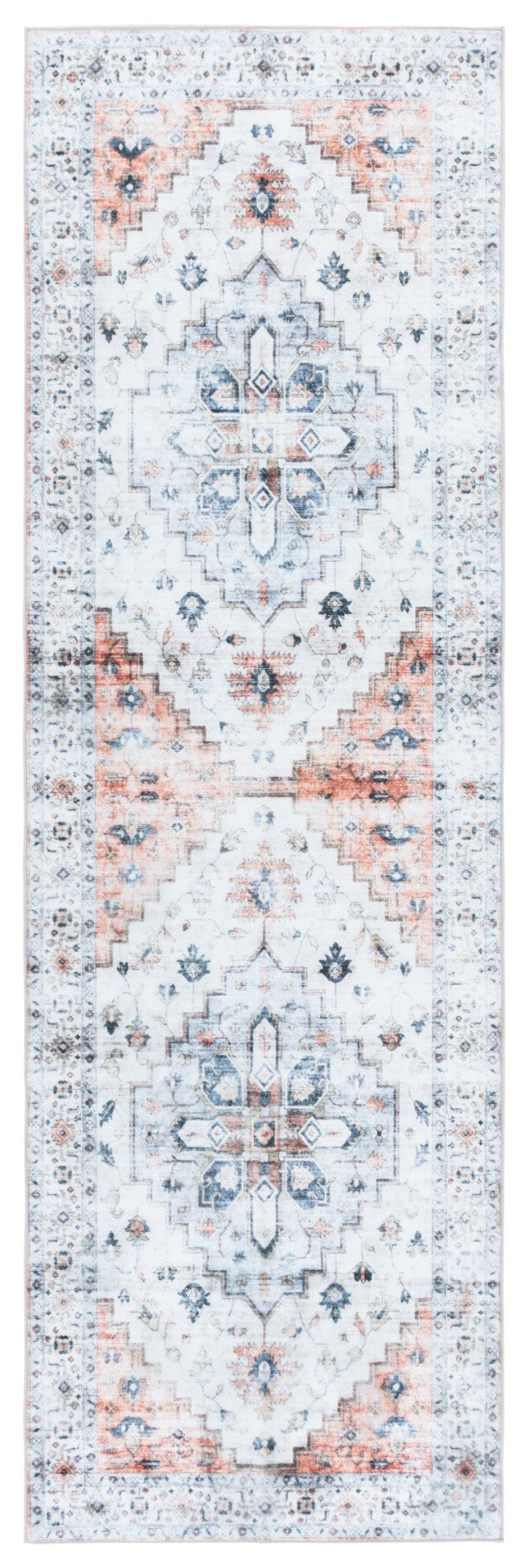 Safavieh Martha Stewart Washable Area Rug - Elegant Neutral Design For Comfort & Class In Any Living Space Sage ,Light Rust Polyester Pile Msrw109w-9