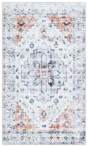 Safavieh Martha Stewart Elegant Washable Runner Rug In Serene Sage With Light Rust Accents For Hallways Sage ,Light Rust Polyester Pile Msrw109w-3