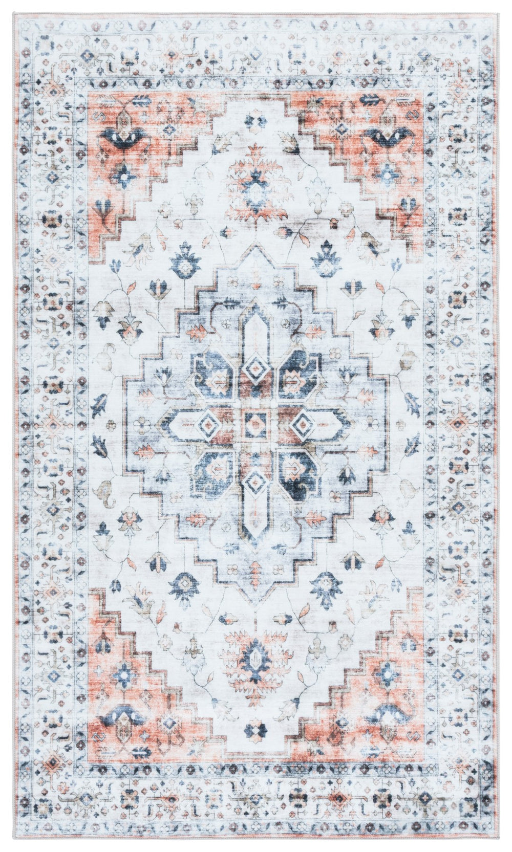 Safavieh Martha Stewart Washable Area Rug - Elegant Neutral Design For Comfort & Class In Any Living Space Sage ,Light Rust Polyester Pile Msrw109w-9