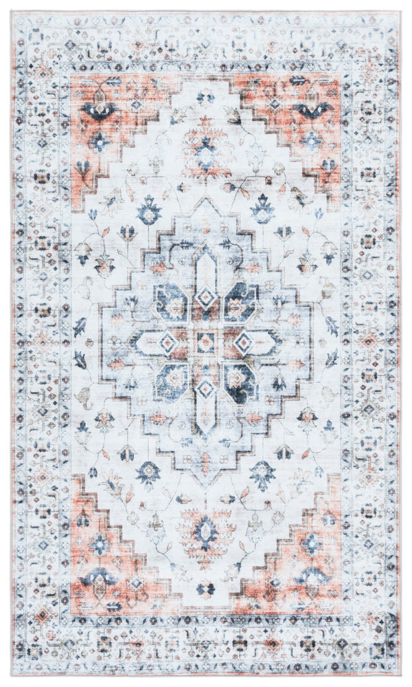 Safavieh Martha Stewart Washable Area Rug - Elegant Neutral Design For Comfort & Class In Any Living Space Sage ,Light Rust Polyester Pile Msrw109w-9