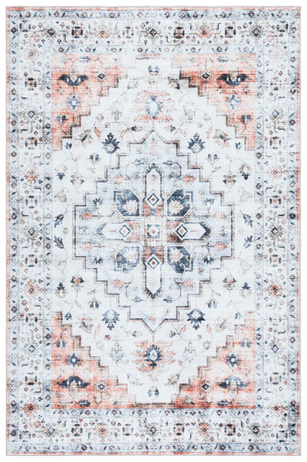 Safavieh Martha Stewart Washable Area Rug - Elegant Neutral Design For Comfort & Class In Any Living Space Sage ,Light Rust Polyester Pile Msrw109w-9