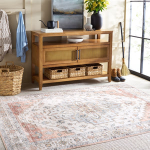 Safavieh Martha Stewart Washable Area Rug - Elegant Neutral Design For Comfort & Class In Any Living Space Sage ,Light Rust Polyester Pile Msrw109w-9