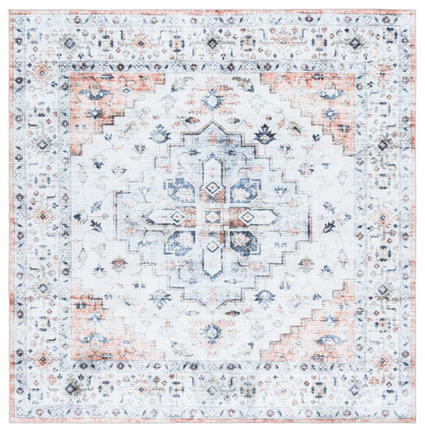 Safavieh Martha Stewart Elegant Washable Runner Rug In Serene Sage With Light Rust Accents For Hallways Sage ,Light Rust Polyester Pile Msrw109w-6sq