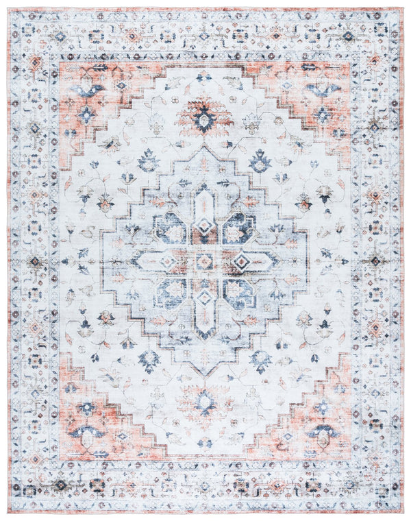 Safavieh Martha Stewart Elegant Washable Runner Rug In Serene Sage With Light Rust Accents For Hallways Sage ,Light Rust Polyester Pile Msrw109w-8