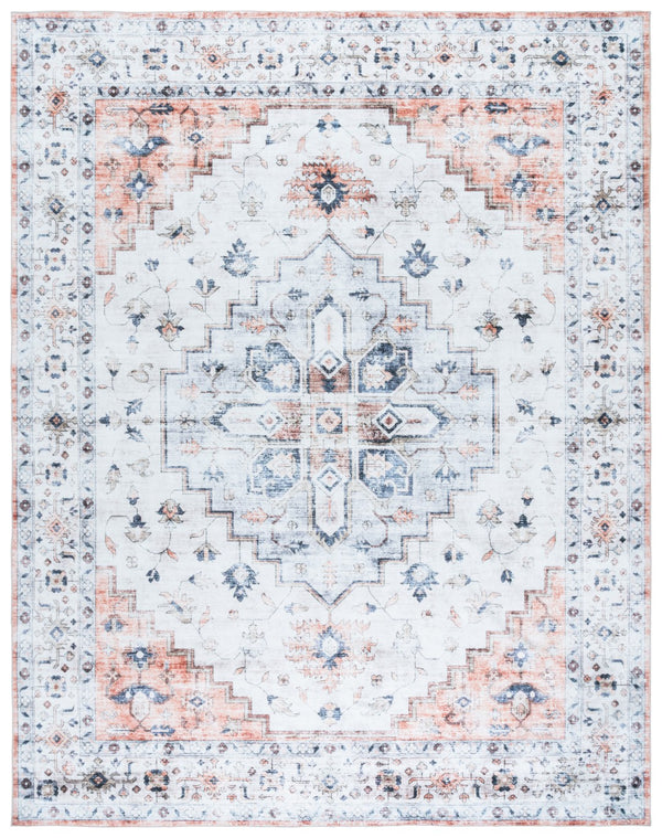 Safavieh Martha Stewart Washable Area Rug - Elegant Neutral Design For Comfort & Class In Any Living Space Sage ,Light Rust Polyester Pile Msrw109w-9