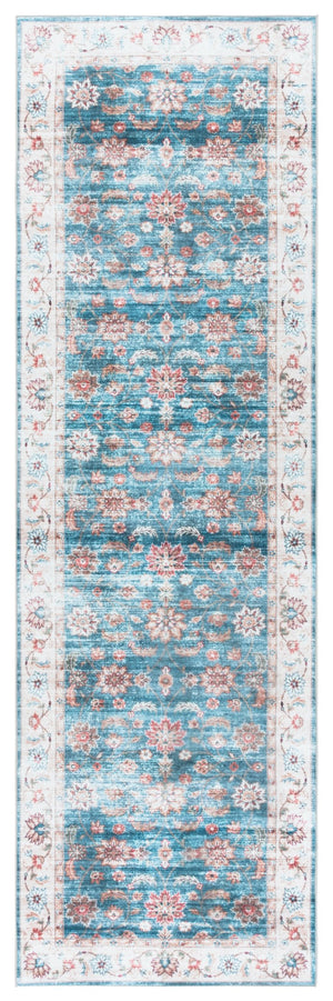 Safavieh Martha Stewart Washable Traditional Area Rug - Elegant Power Loomed Runner For Hallway & Bedroom Green ,Beige Polyester Pile Msrw112y-28
