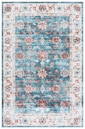 Safavieh Martha Stewart Washable Traditional Area Rug - Elegant Power Loomed Runner For Hallway & Bedroom Green ,Beige Polyester Pile Msrw112y-4