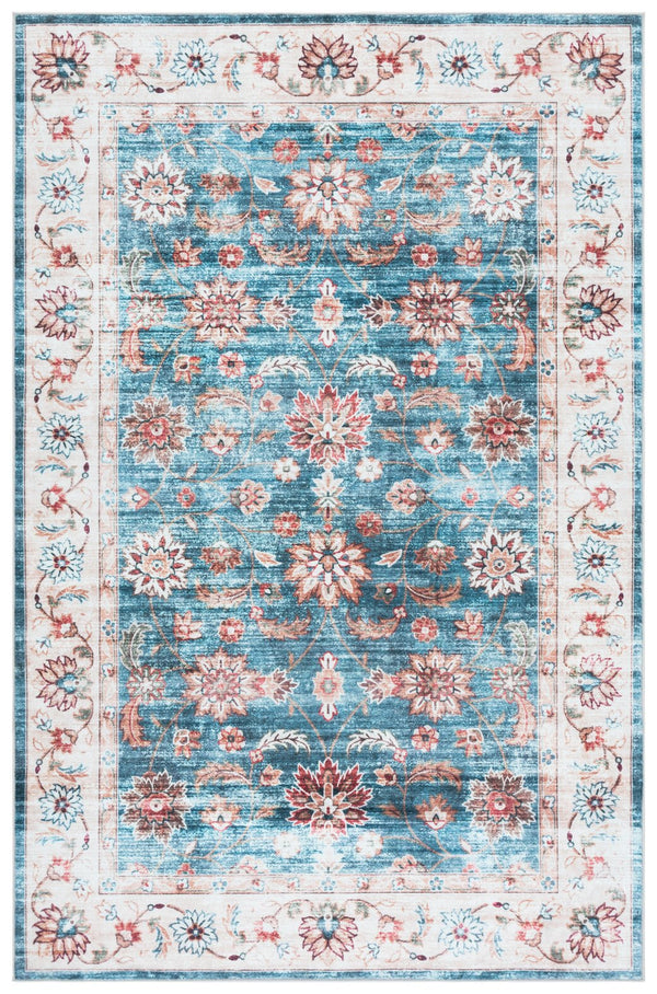 Safavieh Martha Stewart Washable Traditional Area Rug - Elegant Power Loomed Runner For Hallway & Bedroom Green ,Beige Polyester Pile Msrw112y-4