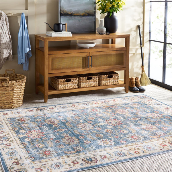 Safavieh Martha Stewart Washable Traditional Area Rug - Elegant Durable Design, Perfect For Any Indoor Space Green ,Beige Polyester Pile Msrw112y-25