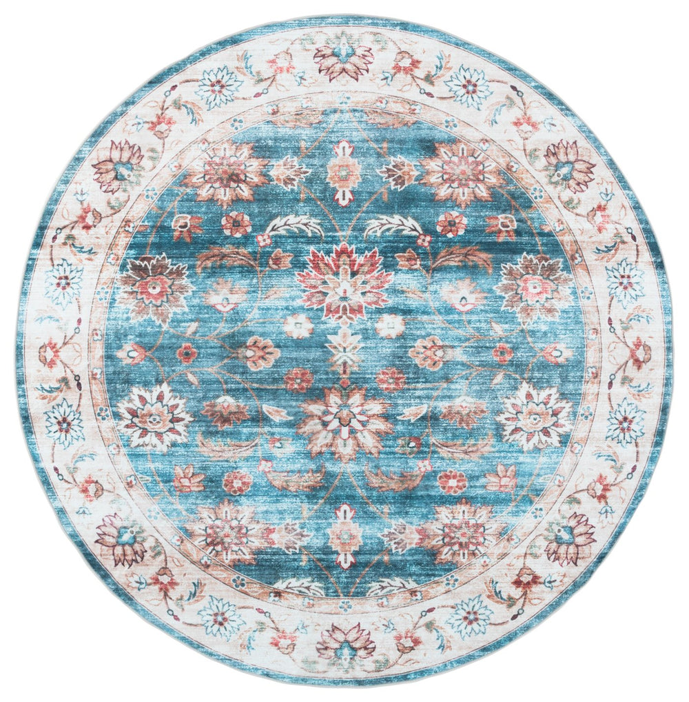 Safavieh Martha Stewart Washable Traditional Area Rug - Elegant Power Loomed Runner For Hallway & Bedroom Green ,Beige Polyester Pile Msrw112y-4