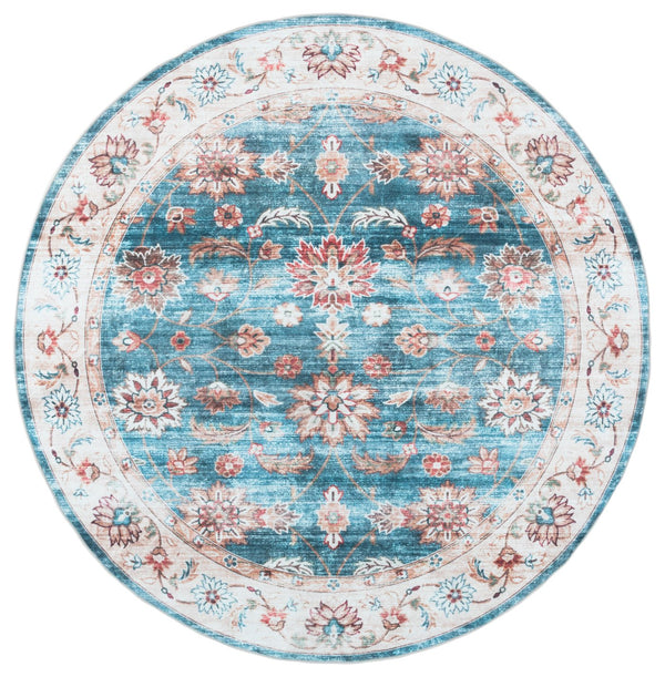 Safavieh Martha Stewart Washable Traditional Area Rug - Elegant Power Loomed Runner For Hallway & Bedroom Green ,Beige Polyester Pile Msrw112y-6r
