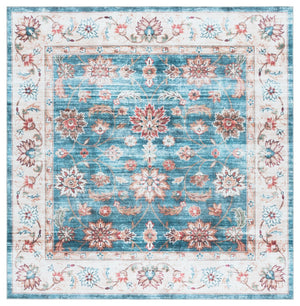 Safavieh Martha Stewart Washable Traditional Area Rug - Elegant Power Loomed Runner For Hallway & Bedroom Green ,Beige Polyester Pile Msrw112y-6sq