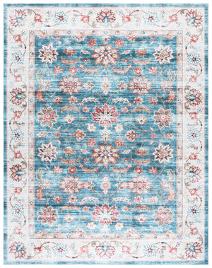 Safavieh Martha Stewart Washable Traditional Area Rug - Elegant Power Loomed Runner For Hallway & Bedroom Green ,Beige Polyester Pile Msrw112y-8