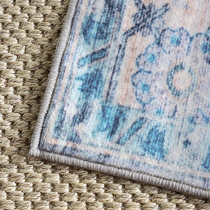 Safavieh Martha Stewart Washable Traditional Area Rug – Stylish Grey And Turquoise Design For Any Room Grey ,Turquoise Polyester Pile Msrw113b-2745