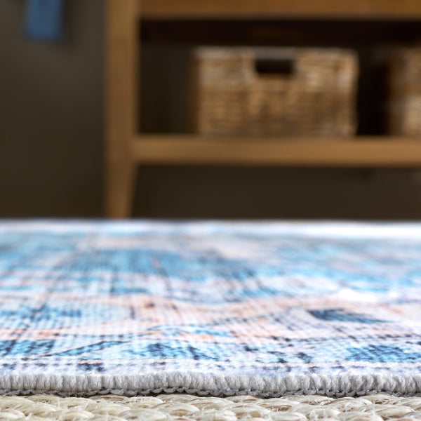 Safavieh Martha Stewart Washable Traditional Area Rug – Stylish Grey And Turquoise Design For Any Room Grey ,Turquoise Polyester Pile Msrw113b-2745