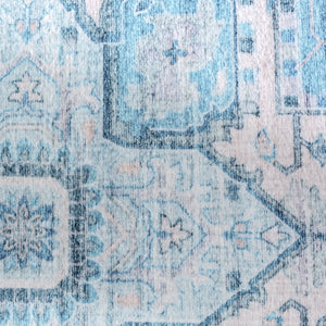 Safavieh Martha Stewart Washable Traditional Area Rug – Stylish Grey And Turquoise Design For Any Room Grey ,Turquoise Polyester Pile Msrw113b-2745