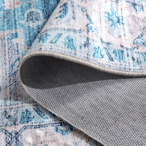 Safavieh Martha Stewart Washable Traditional Area Rug – Stylish Grey And Turquoise Design For Any Room Grey ,Turquoise Polyester Pile Msrw113b-2745