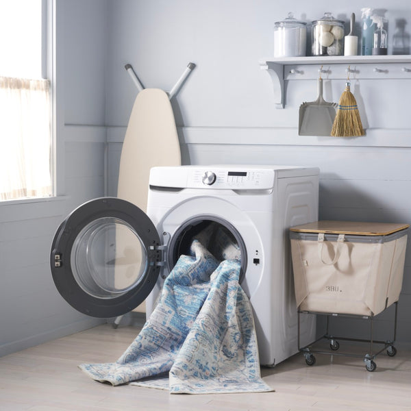 Safavieh Martha Stewart Washable Rug – Elegant And Stylish Addition For Your Home Décor And Comfort Grey ,Turquoise Polyester Pile Msrw113b-9