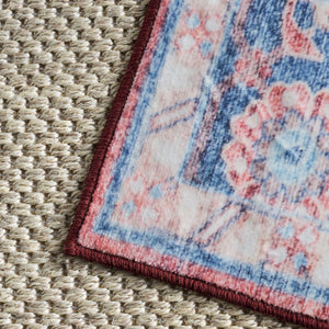 Safavieh Martha Stewart Washable Traditional Area Rug – Stylish Grey And Turquoise Design For Any Room Rust ,Blue Polyester Pile Msrw113q-57