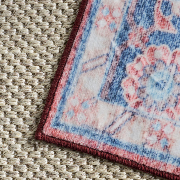 Safavieh Martha Stewart Washable Traditional Area Rug – Stylish Grey And Turquoise Design For Any Room Rust ,Blue Polyester Pile Msrw113q-57