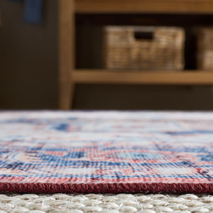 Safavieh Martha Stewart Washable Traditional Area Rug – Stylish Grey And Turquoise Design For Any Room Rust ,Blue Polyester Pile Msrw113q-57