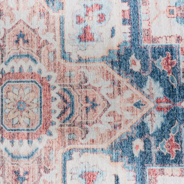 Safavieh Martha Stewart Washable Traditional Area Rug – Stylish Grey And Turquoise Design For Any Room Rust ,Blue Polyester Pile Msrw113q-57