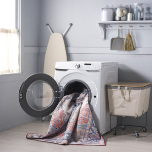 Safavieh Martha Stewart Washable Traditional Area Rug – Stylish Grey And Turquoise Design For Any Room Rust ,Blue Polyester Pile Msrw113q-57