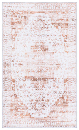Safavieh Martha Stewart Washable Traditional Area Rug, Soft Polyester, Slip Resistant, Handcrafted Elegance Beige ,Gold Polyester Pile Msrw127b-25