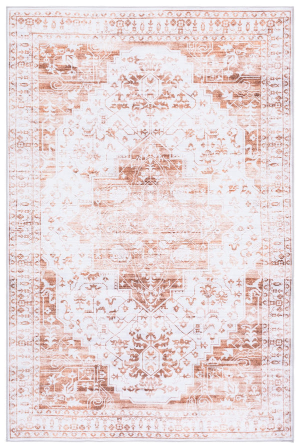 Safavieh Martha Stewart Washable Traditional Area Rug, Soft Polyester, Slip Resistant, Handcrafted Elegance Beige ,Gold Polyester Pile Msrw127b-25