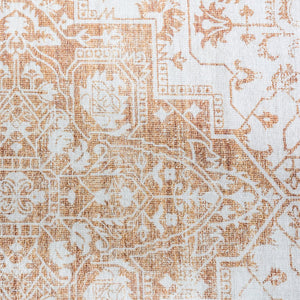 Safavieh Martha Stewart Washable Traditional Area Rug, Soft Polyester, Slip Resistant, Handcrafted Elegance Beige ,Gold Polyester Pile Msrw127b-25