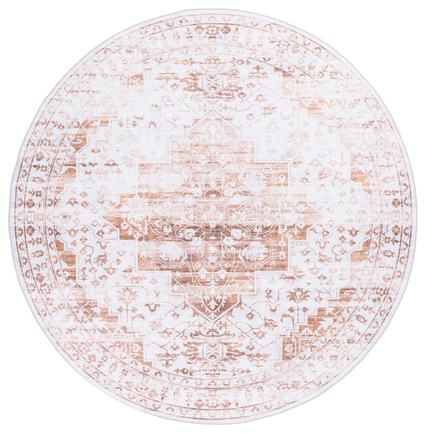 Safavieh Martha Stewart Washable Traditional Area Rug, Soft Polyester, Slip Resistant, Handcrafted Elegance Beige ,Gold Polyester Pile Msrw127b-25