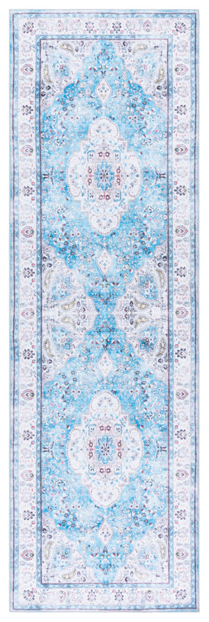 Safavieh Martha Stewart Washable Area Rug - Stylish, Durable Design For Effortless Elegance In Any Room Turquoise ,Beige Polyester Pile Msrw136k-9