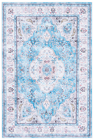 Safavieh Martha Stewart Washable Area Rug - Stylish, Durable Design For Effortless Elegance In Any Room Turquoise ,Beige Polyester Pile Msrw136k-9