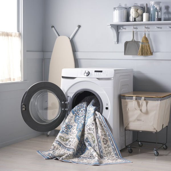 Safavieh Martha Traditional Washable Area Rug - Plush Polyester Pile For Easy Maintenance & Stylish Décor Turquoise ,Beige Polyester Pile Msrw136k-2745