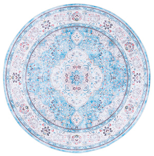 Safavieh Martha Stylish Washable Runner Rug In Elegant Turquoise And Beige For Chic Home Decor Enhancement Turquoise ,Beige Polyester Pile Msrw136k-6r