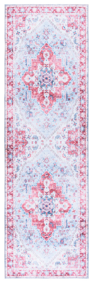 Safavieh Martha Stewart Washable Area Rug - Durable Polyester, Soft Feel, Easy Clean, Stylish Decor Addition Red ,Blue Polyester Pile Msrw148m-9
