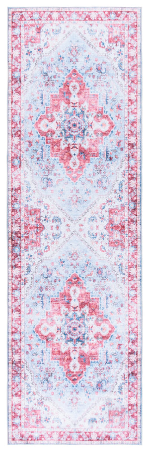 Safavieh Martha Stylish Washable Runner Rug - Contemporary Design, Vibrant Colors, Easy Care & Slip-resistant Red ,Blue Polyester Pile Msrw148m-28