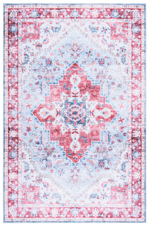 Safavieh Martha Stewart Washable Area Rug - Durable Polyester, Soft Feel, Easy Clean, Stylish Decor Addition Red ,Blue Polyester Pile Msrw148m-9