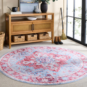 Safavieh Martha Stylish Washable Runner Rug - Contemporary Design, Vibrant Colors, Easy Care & Slip-resistant Red ,Blue Polyester Pile Msrw148m-6r