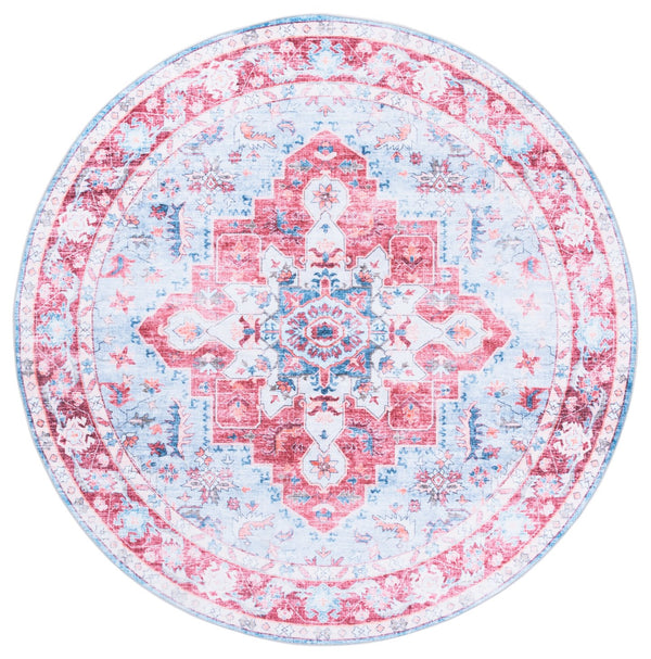 Safavieh Martha Stylish Washable Runner Rug - Contemporary Design, Vibrant Colors, Easy Care & Slip-resistant Red ,Blue Polyester Pile Msrw148m-6r