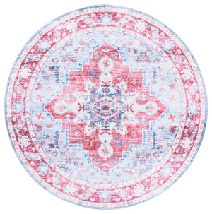 Safavieh Martha Stewart Washable Area Rug - Durable Polyester, Soft Feel, Easy Clean, Stylish Decor Addition Red ,Blue Polyester Pile Msrw148m-9