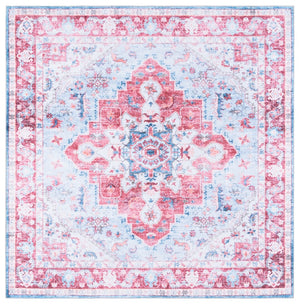 Safavieh Martha Stewart Washable Area Rug - Durable Polyester, Soft Feel, Easy Clean, Stylish Decor Addition Red ,Blue Polyester Pile Msrw148m-9