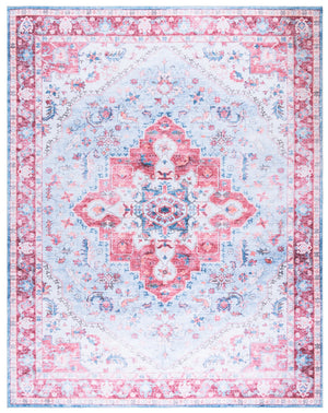 Safavieh Martha Stylish Washable Runner Rug - Contemporary Design, Vibrant Colors, Easy Care & Slip-resistant Red ,Blue Polyester Pile Msrw148m-8