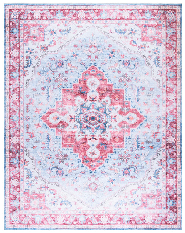 Safavieh Martha Stylish Washable Runner Rug - Contemporary Design, Vibrant Colors, Easy Care & Slip-resistant Red ,Blue Polyester Pile Msrw148m-8