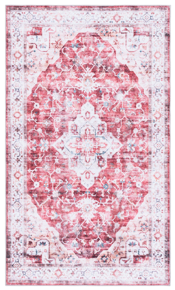 Safavieh Martha Stewart Washable Traditional Area Rug - Vibrant Rust And Gold, Durable Design For Any Space Rust ,Gold Polyester Pile Msrw156q-2745