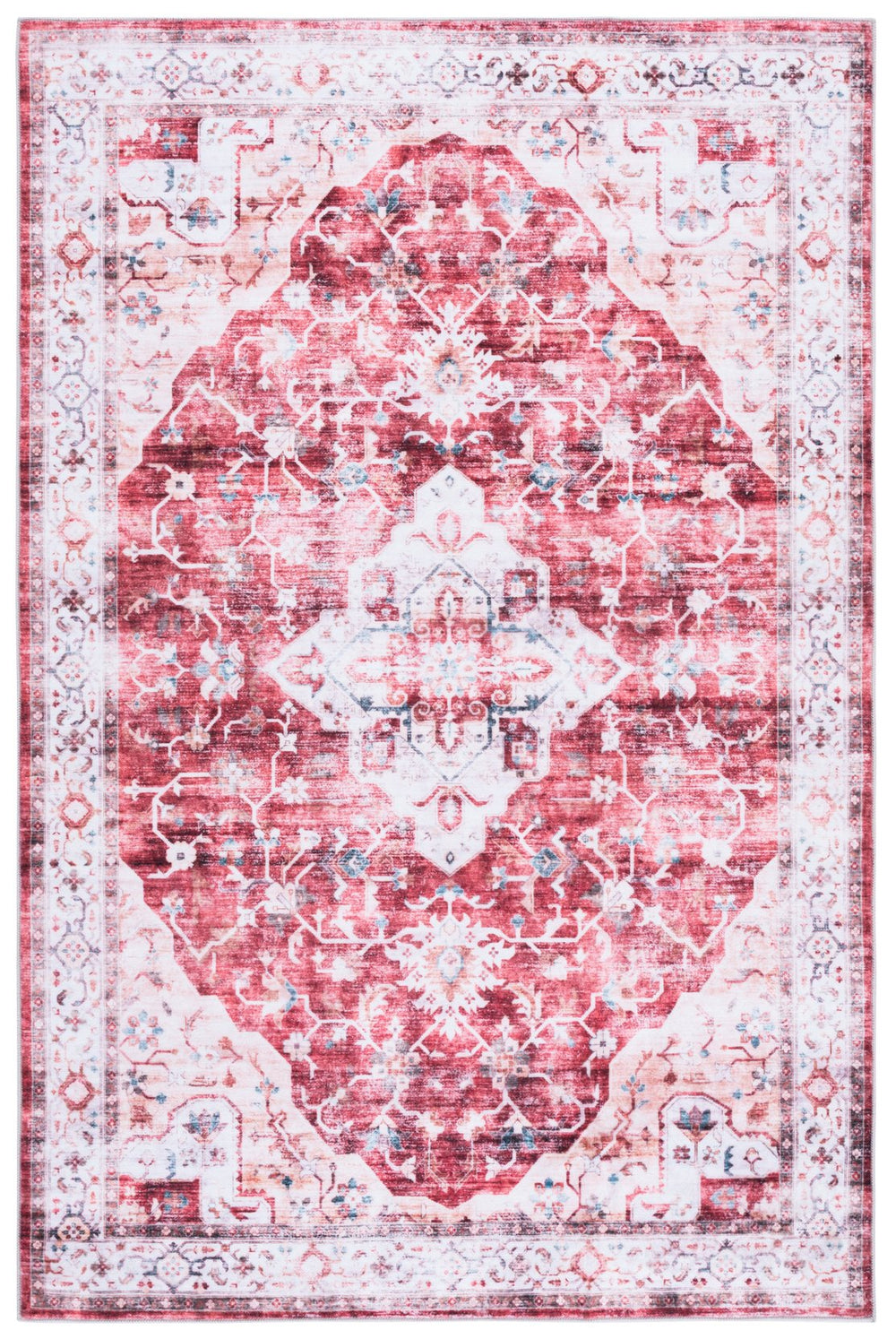 Safavieh Martha Stewart Washable Traditional Area Rug - Vibrant Rust And Gold, Durable Design For Any Space Rust ,Gold Polyester Pile Msrw156q-2745