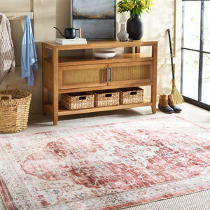 Safavieh Martha Stewart Washable Traditional Area Rug - Vibrant Rust And Gold, Durable Design For Any Space Rust ,Gold Polyester Pile Msrw156q-2745