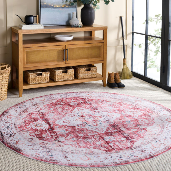 Safavieh Martha Stewart Washable Area Rug - Elegant Rust & Gold Design For Timeless Home Décor & Comfort Rust ,Gold Polyester Pile Msrw156q-6r