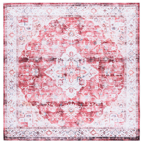 Safavieh Martha Stewart Washable Area Rug - Elegant Rust & Gold Design For Timeless Home Décor & Comfort Rust ,Gold Polyester Pile Msrw156q-6sq